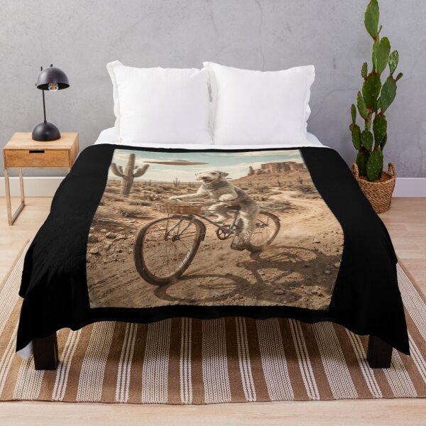 Item preview, Bedlington Terrier Riding Bike Wild West Western UFO Dog Lover designed and sold by dian-rody-crest.