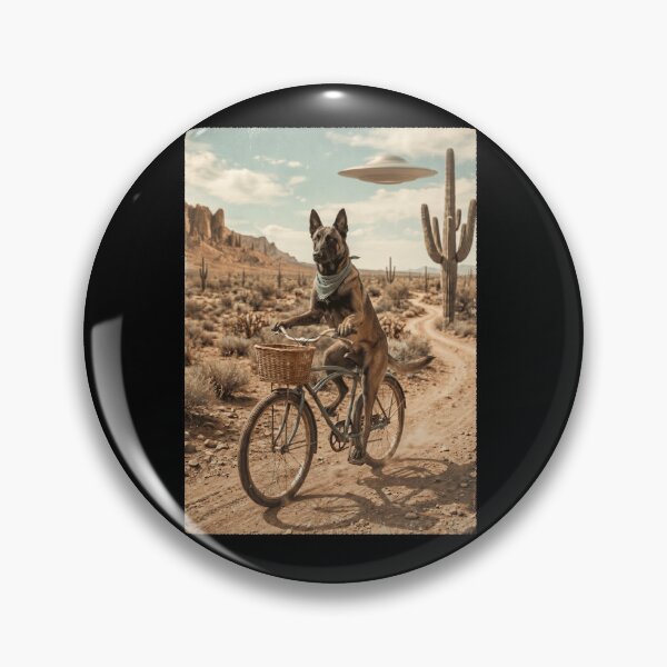 Item preview, Belgian Shepherd Riding Bike Wild West Western UFO Dog Lover designed and sold by dian-rody-crest.