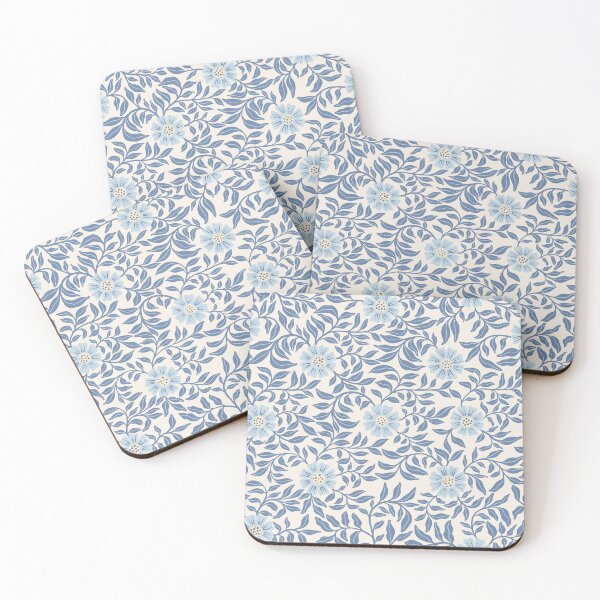 Item preview, Powder Blue Botanical Floral Vintage Cottagecore Climbing Vine designed and sold by dyesandpigments.