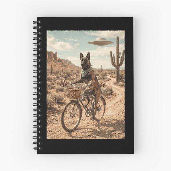 Item preview, Belgian Shepherd Riding Bike Wild West Western UFO Dog Lover designed and sold by dian-rody-crest.