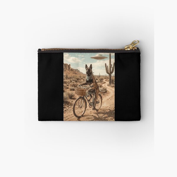 Item preview, Belgian Shepherd Riding Bike Wild West Western UFO Dog Lover designed and sold by dian-rody-crest.
