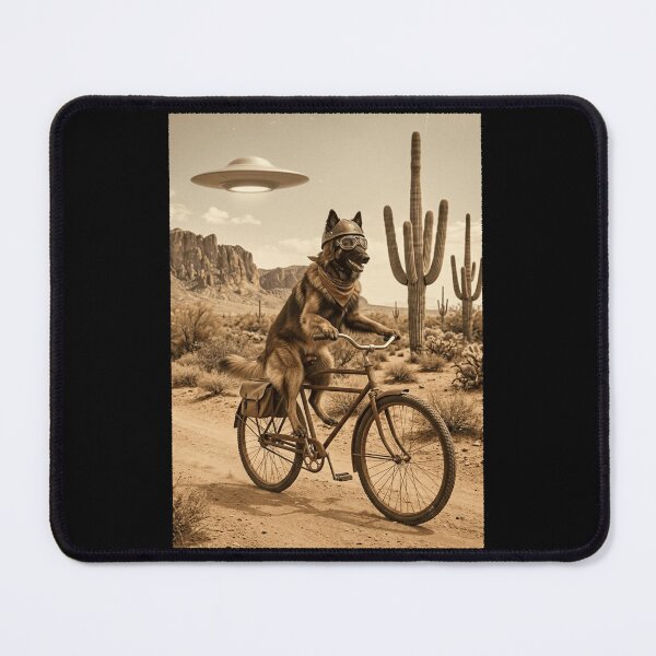 Item preview, Belgian Tervuren Riding Bike Wild West Western UFO Dog Lover designed and sold by dian-rody-crest.