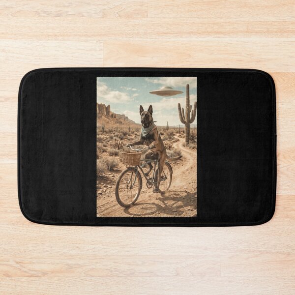 Item preview, Belgian Shepherd Riding Bike Wild West Western UFO Dog Lover designed and sold by dian-rody-crest.