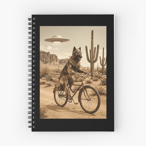 Item preview, Belgian Tervuren Riding Bike Wild West Western UFO Dog Lover designed and sold by dian-rody-crest.