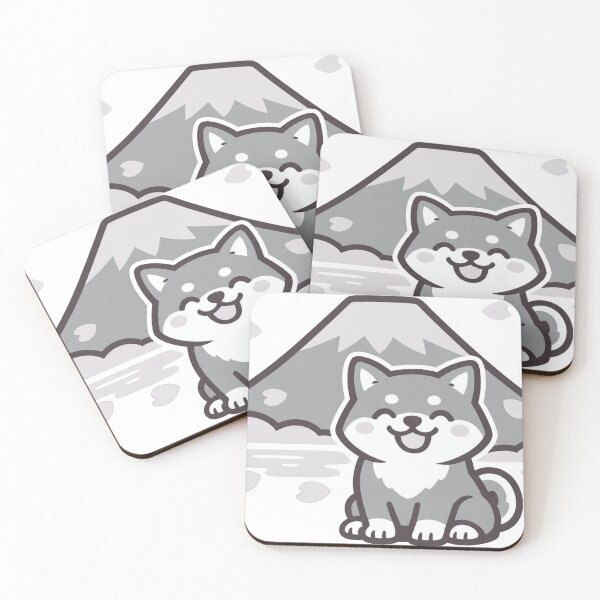 Item preview, Kawaii Shiba Inu & Mount Fuji – Cute Japanese Sakura Sticker designed and sold by kawaii animal store (in Japan).