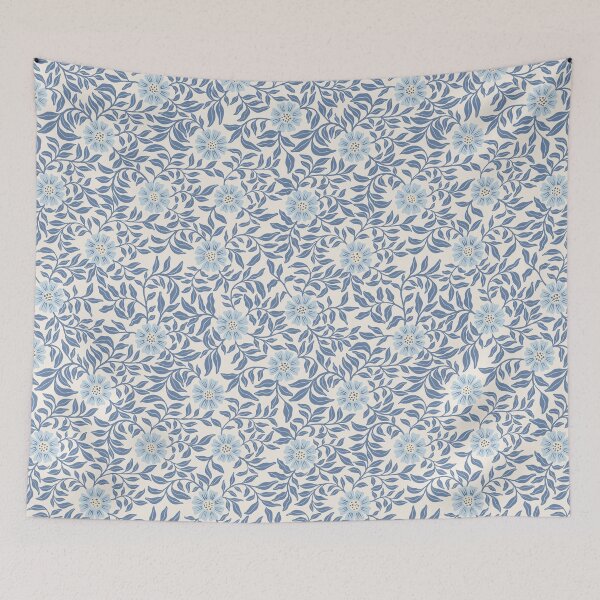 Item preview, Powder Blue Botanical Floral Vintage Cottagecore Climbing Vine designed and sold by dyesandpigments.