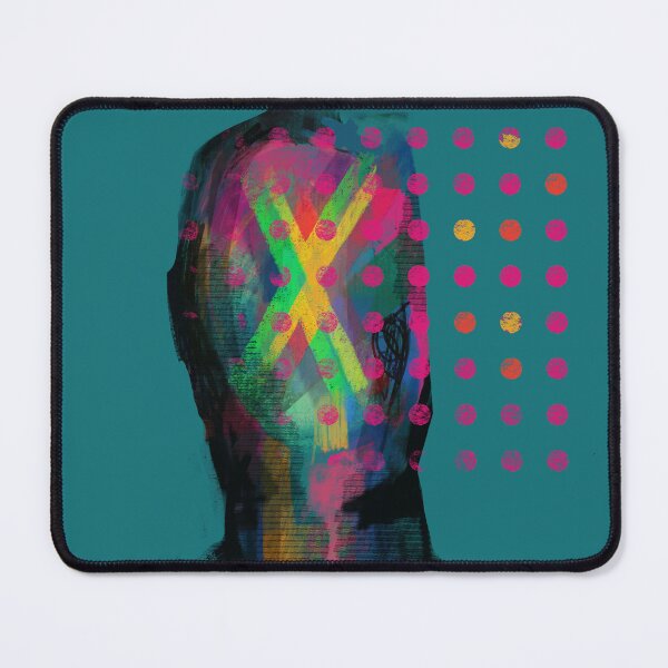 Item preview, Neon Glitch Abstract Human Head with Colorful Crosses designed and sold by MikZviagin.