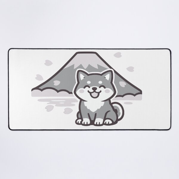 Item preview, Kawaii Shiba Inu & Mount Fuji – Cute Japanese Sakura Sticker designed and sold by kawaii animal store (in Japan).