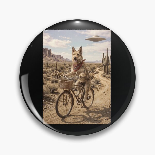 Item preview, Berger Picard Riding Bike Wild West Western UFO Dog Lover designed and sold by dian-rody-crest.