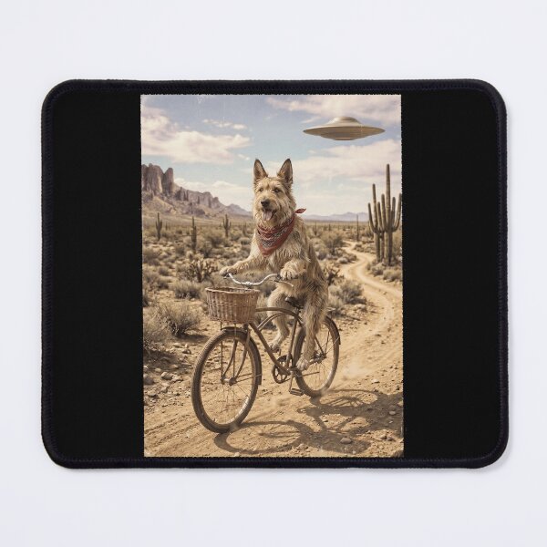 Item preview, Berger Picard Riding Bike Wild West Western UFO Dog Lover designed and sold by dian-rody-crest.