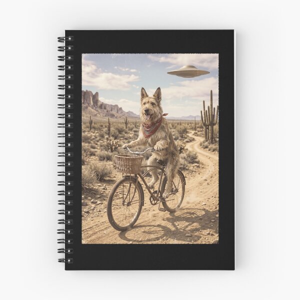 Item preview, Berger Picard Riding Bike Wild West Western UFO Dog Lover designed and sold by dian-rody-crest.