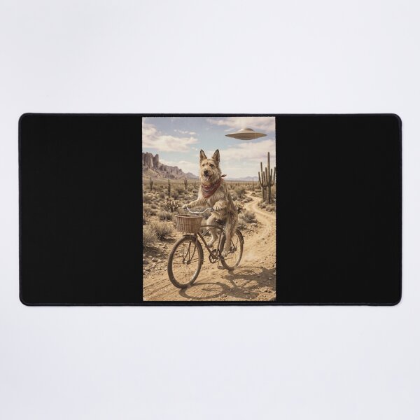 Item preview, Berger Picard Riding Bike Wild West Western UFO Dog Lover designed and sold by dian-rody-crest.