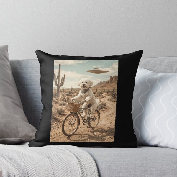 Item preview, Bichon Frise Riding Bike Wild West Western UFO Dog Lover designed and sold by dian-rody-crest.