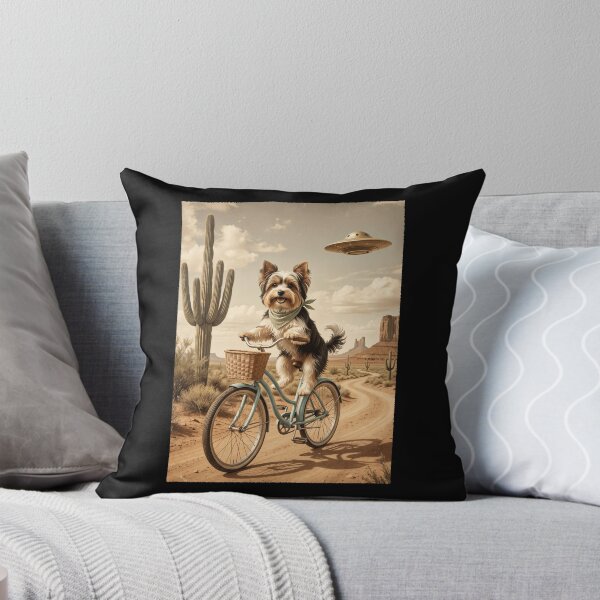 Item preview, Biewer Terrier Riding Bike Wild West Western UFO Dog Lover designed and sold by dian-rody-crest.