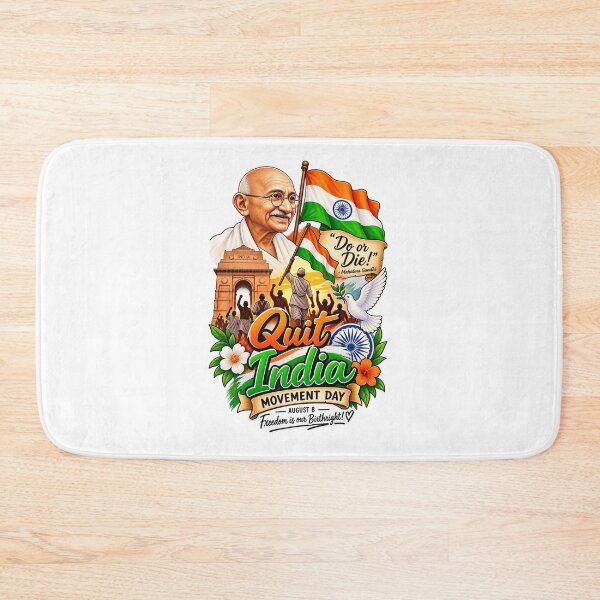 Item preview, Quit India Movement Day – August 8 Freedom & Independence designed and sold by StickyDelights.