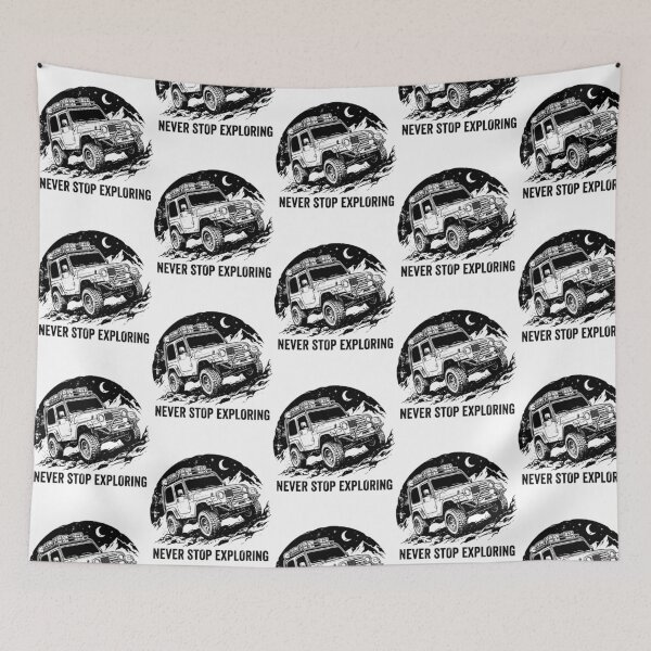 Item preview, Never Stop Exploring Wrangler Tj - Lifted Patriotic 4X4 Mountain Overlanding Graphic designed and sold by Lion-Minard.