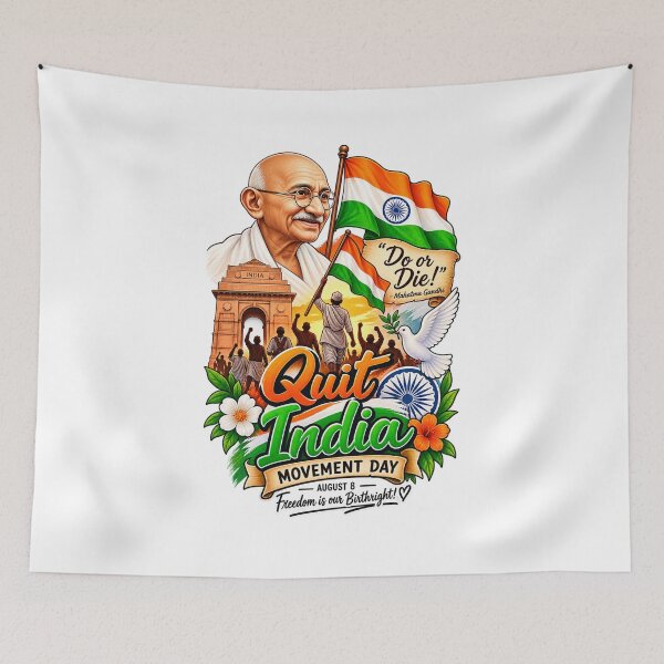 Item preview, Quit India Movement Day – August 8 Freedom & Independence designed and sold by StickyDelights.