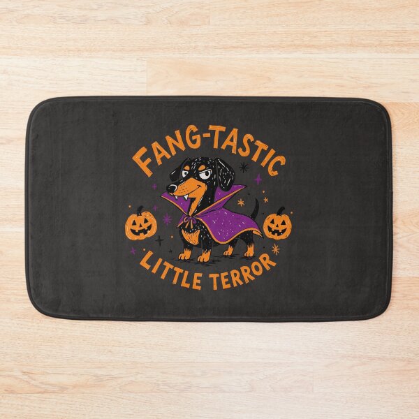 Item preview, Fang Tastic Little Terror Vampire Dachshund Halloween designed and sold by Studio Bootleg.