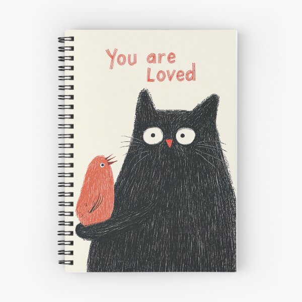Item preview, You Are Loved – Black Cat and Little Bird designed and sold by Quantum Doodle Studio.