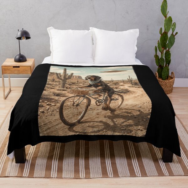 Item preview, Black and Tan Coonhound Riding Bike Wild West Western UFO Dog Lover designed and sold by dian-rody-crest.