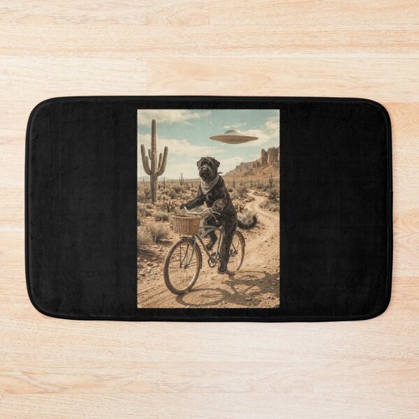 Item preview, Black Russian Terrier Riding Bike Wild West Western UFO Dog Lover designed and sold by dian-rody-crest.