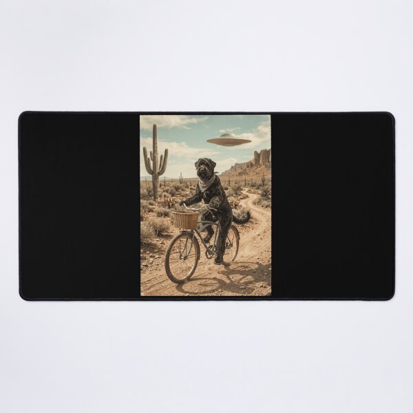 Item preview, Black Russian Terrier Riding Bike Wild West Western UFO Dog Lover designed and sold by dian-rody-crest.
