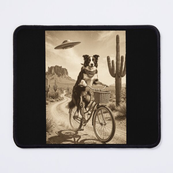 Item preview, Border Collie Riding Bike Wild West Western UFO Dog Lover designed and sold by dian-rody-crest.
