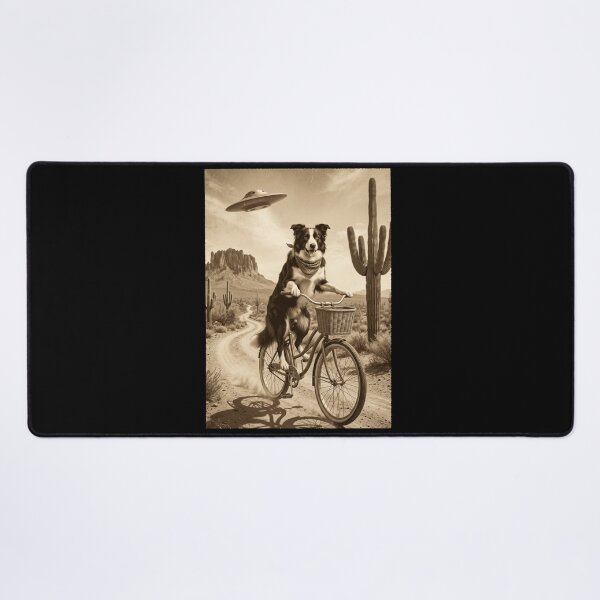 Item preview, Border Collie Riding Bike Wild West Western UFO Dog Lover designed and sold by dian-rody-crest.