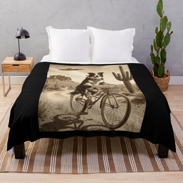 Item preview, Border Collie Riding Bike Wild West Western UFO Dog Lover designed and sold by dian-rody-crest.