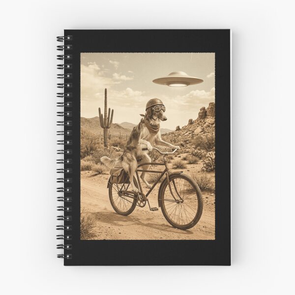 Artikelvorschau, Barsoi fährt Fahrrad Wilder Westen Western UFO Hundeliebhaber entworfen und verkauft von dian-rody-crest.