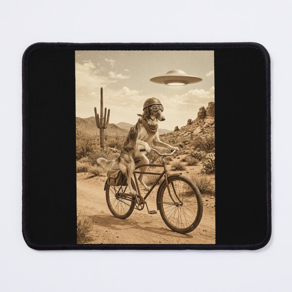 Item preview, Borzoi Riding Bike Wild West Western UFO Dog Lover designed and sold by dian-rody-crest.
