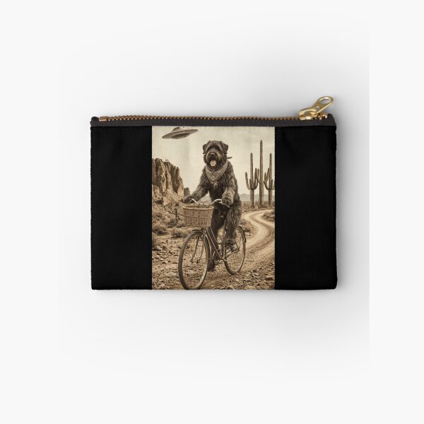 Item preview, Bouvier des Flandres Riding Bike Wild West Western UFO Dog Lover designed and sold by dian-rody-crest.