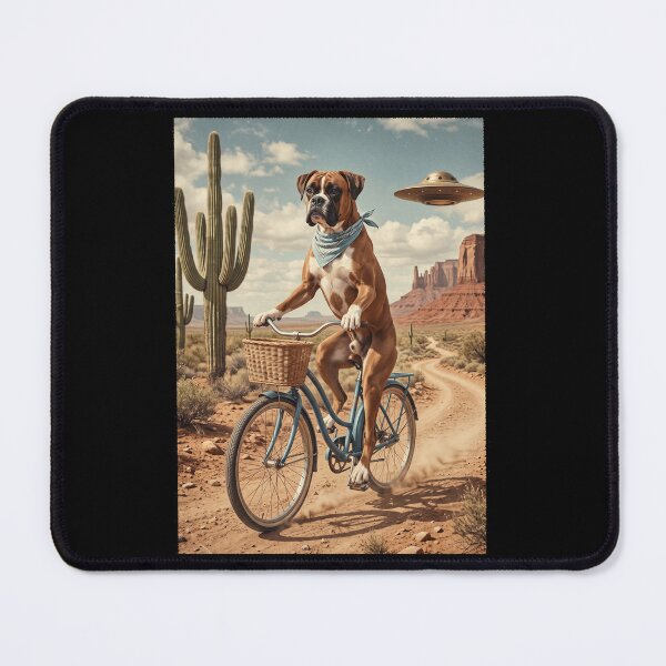 Item preview, Boxer Dog Riding Bike Wild West Western UFO Dog Lover designed and sold by dian-rody-crest.