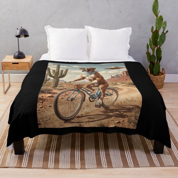 Item preview, Boxer Dog Riding Bike Wild West Western UFO Dog Lover designed and sold by dian-rody-crest.