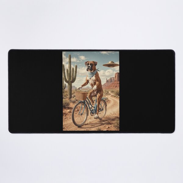 Item preview, Boxer Dog Riding Bike Wild West Western UFO Dog Lover designed and sold by dian-rody-crest.