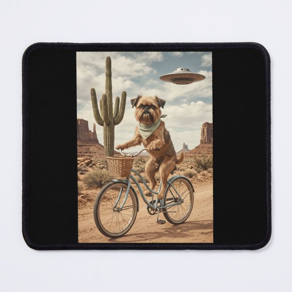 Item preview, Brussels Griffon Riding Bike Wild West Western UFO Dog Lover designed and sold by dian-rody-crest.