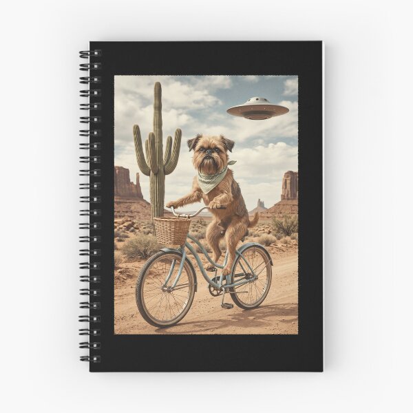 Artikelvorschau, Brüsseler Griffon fährt Fahrrad Wilder Westen Western UFO Hundeliebhaber entworfen und verkauft von dian-rody-crest.