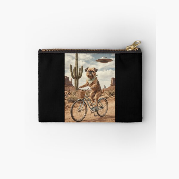 Item preview, Brussels Griffon Riding Bike Wild West Western UFO Dog Lover designed and sold by dian-rody-crest.