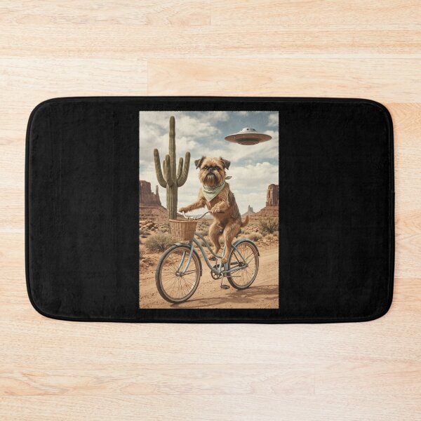 Item preview, Brussels Griffon Riding Bike Wild West Western UFO Dog Lover designed and sold by dian-rody-crest.