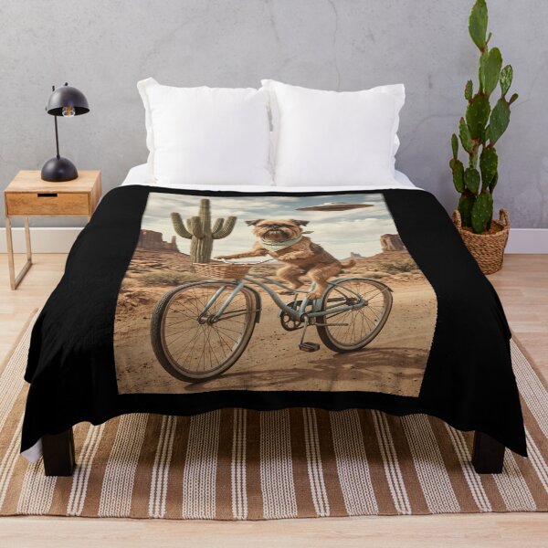Item preview, Brussels Griffon Riding Bike Wild West Western UFO Dog Lover designed and sold by dian-rody-crest.