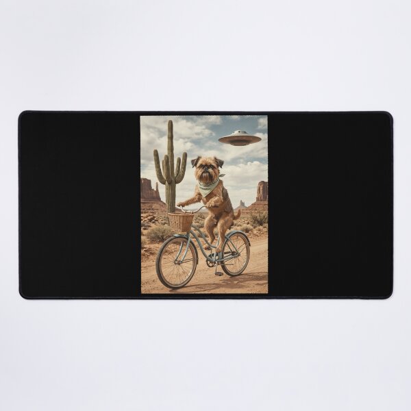 Item preview, Brussels Griffon Riding Bike Wild West Western UFO Dog Lover designed and sold by dian-rody-crest.