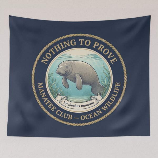Item preview, Nothing To Prove Manatee Club Humor Badge designed and sold by CalmCapy Co.