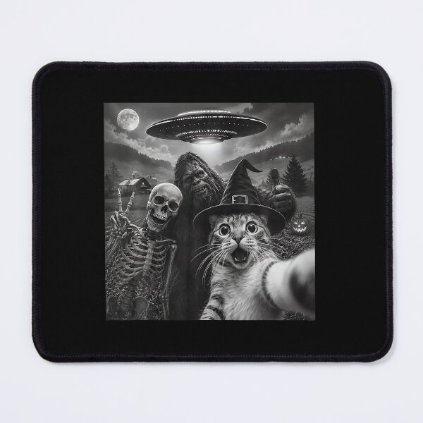 Item preview, Funny Cat Selfie With Bigfoot Skeleton Alien UFO designed and sold by MOHAMED AKKAR.