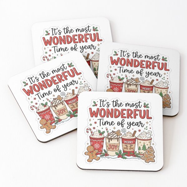 Item preview, It's The Most Wonderful Time Of Year Festive Christmas Coffee Illustration designed and sold by raedattia.