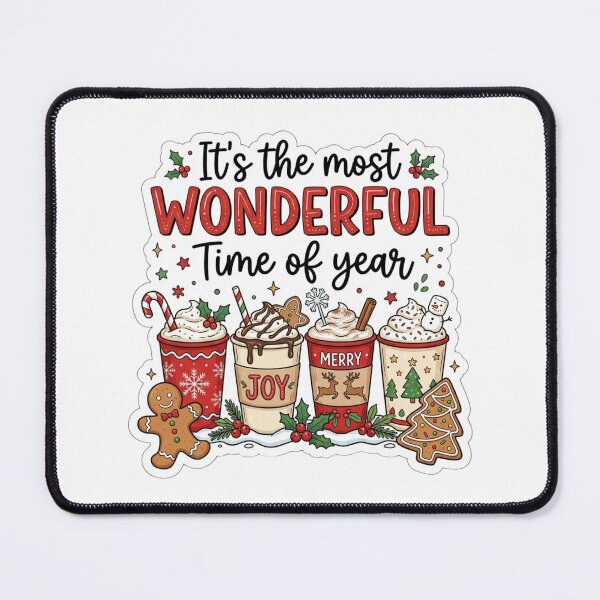 Item preview, It's The Most Wonderful Time Of Year Festive Christmas Coffee Illustration designed and sold by raedattia.