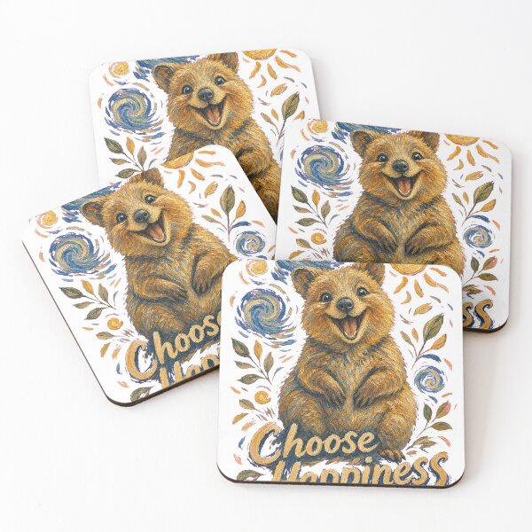 Item preview, Smiling Quokka Van Gogh Style T-Shirt - Happiest Animal Meme Tee designed and sold by KIDEnia.