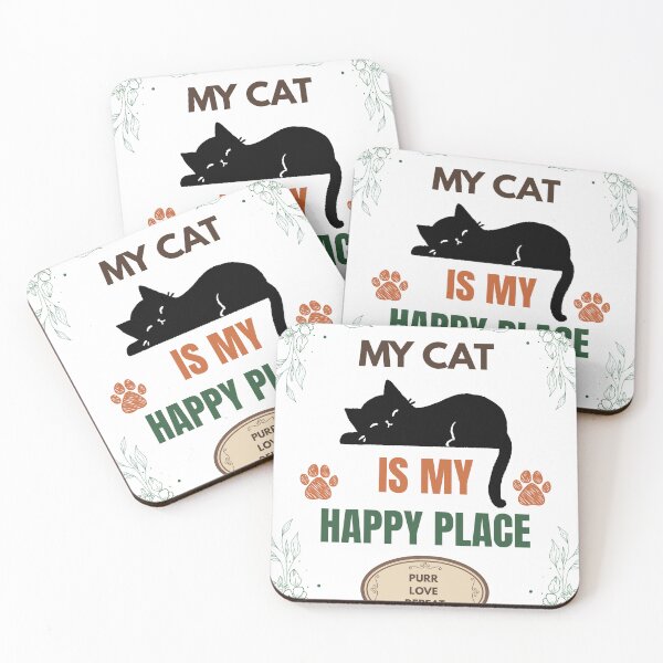 Item preview, My Cat Is My Happy Place Vintage Cat Lover T-Shirt designed and sold by Uvclick.