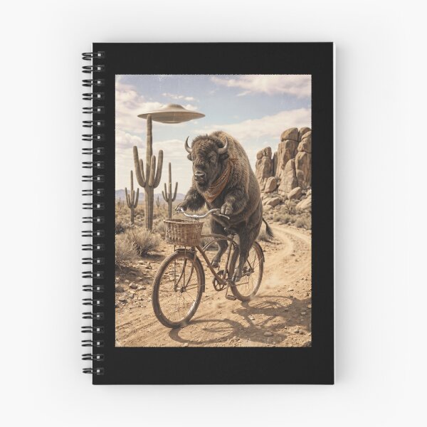 Item preview, Buffalo Riding Bike Wild West Western UFO Animal Lover designed and sold by dian-rody-crest.