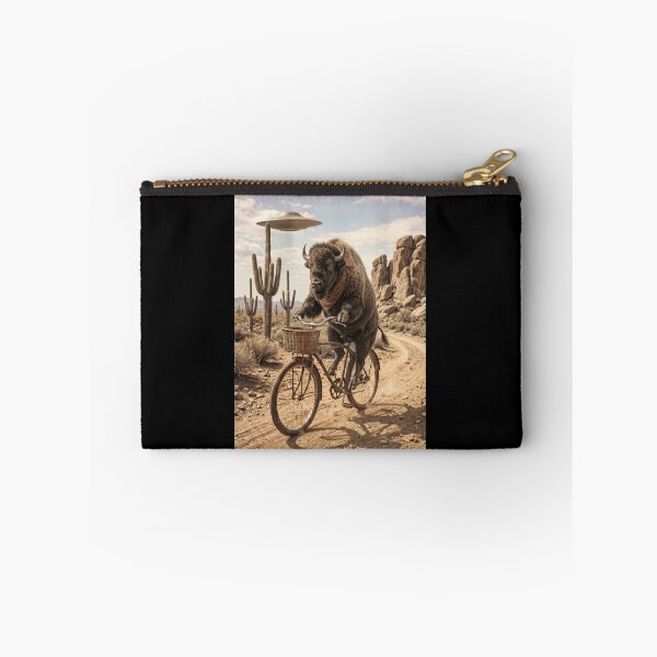 Item preview, Buffalo Riding Bike Wild West Western UFO Animal Lover designed and sold by dian-rody-crest.
