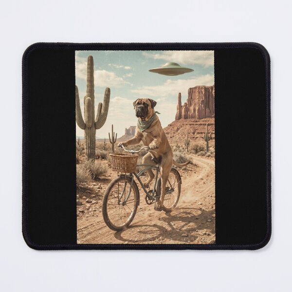 Item preview, Bullmastiff Riding Bike Wild West Western UFO Dog Lover designed and sold by dian-rody-crest.